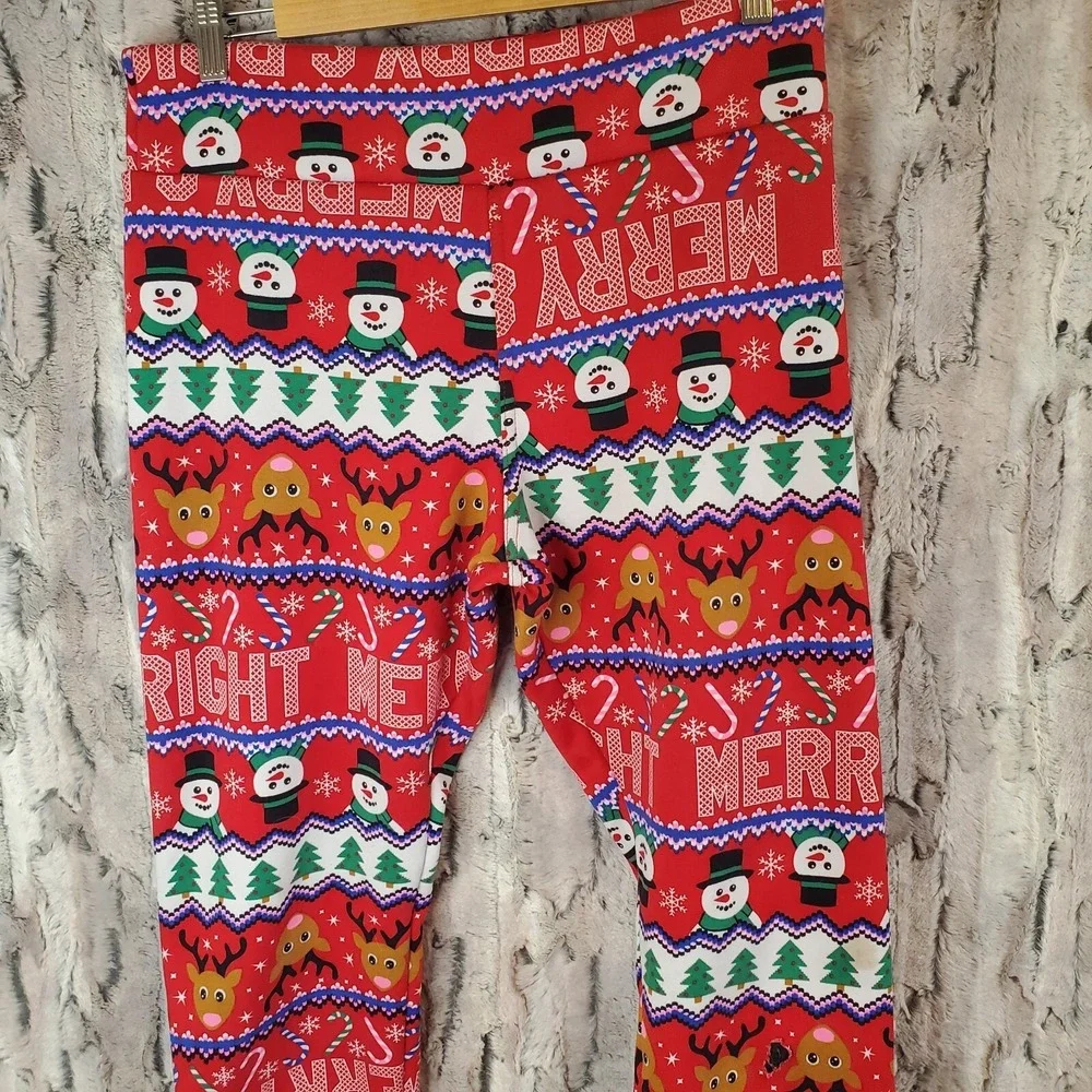 No Boundaries Fleece Lined High Waist Legging Size XL Juniors Ugly Christmas‎